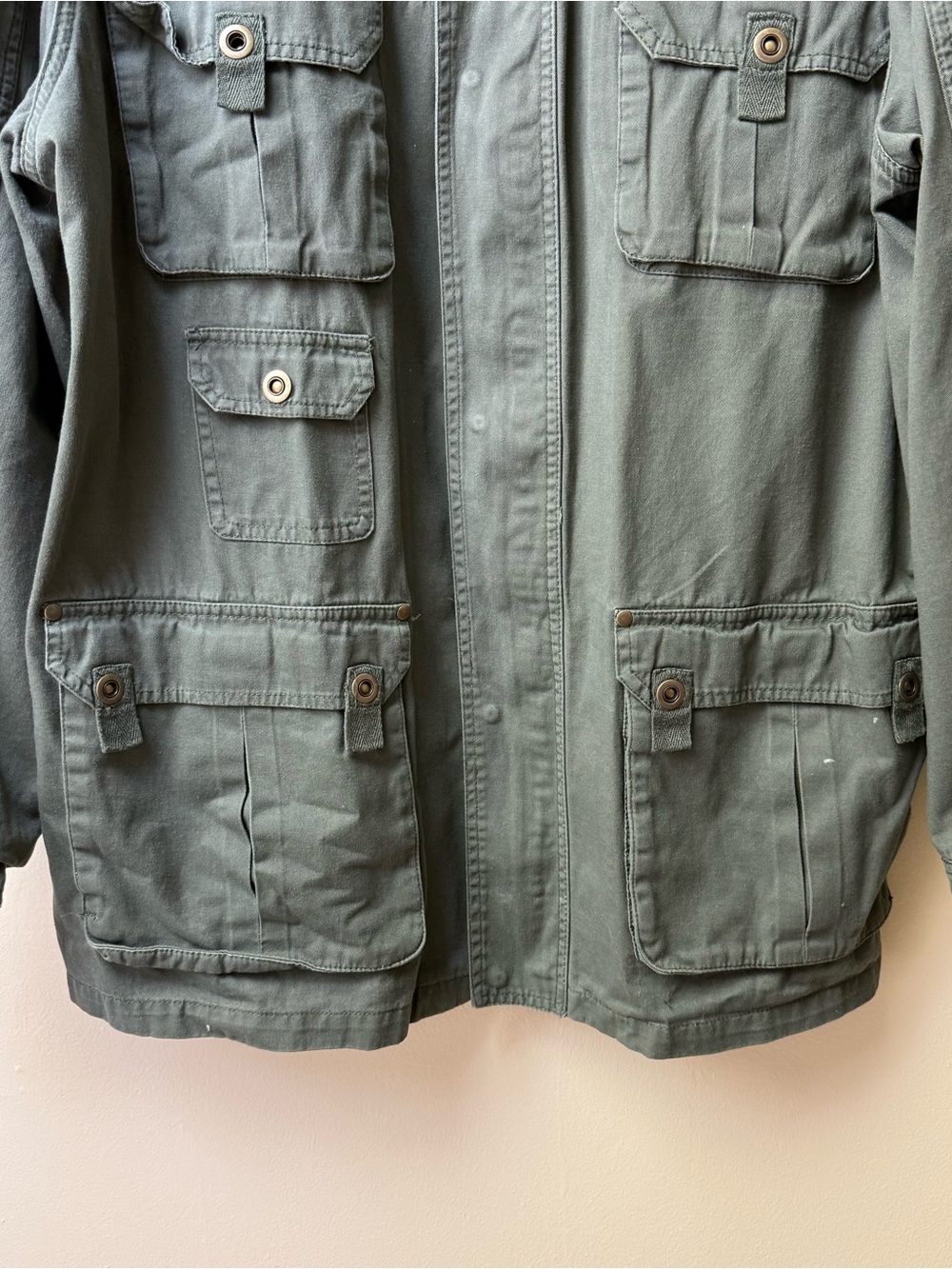 Boulder Creek Olive Military Field Jacket with Utility Pockets - Picture 5 of 14